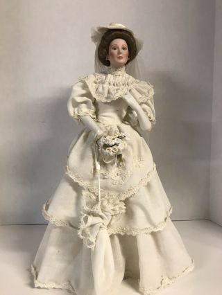 Vintage Porcelain Bride Doll,  Flora,  1900s Bride - Classic Brides Of The Century