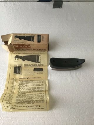 Vintage Morgan Adjustable Curved Recoil Pad Rifle Shotgun BOX Winchester Guns 2