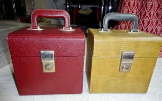 2 Vintage Singles 45rpm Vinyl Record Storage Carry Case Box 1950s - 60s