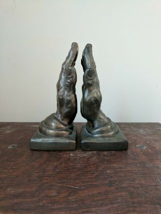 Brass Praying Hands Bookends Religious Jesus Hands Vintage Made By Cross