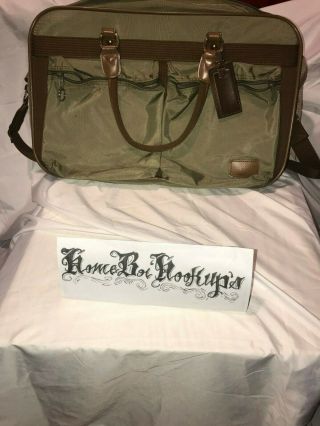 Vintage Hartmann Luggage Tote Travel Bag Canvas Leather Rare