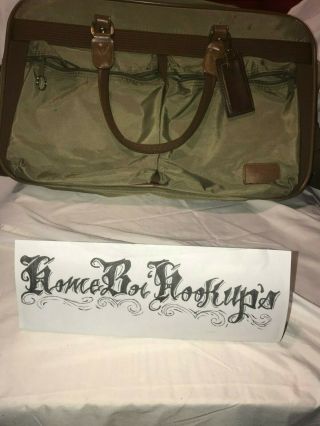 Vintage Hartmann Luggage Tote Travel Bag Canvas Leather Rare 2