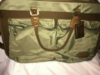 Vintage Hartmann Luggage Tote Travel Bag Canvas Leather Rare 3