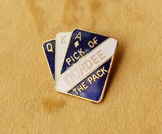 Pick Of The Pack Dundee Vintage Enamel Coffer Scottish Football Pin Badge