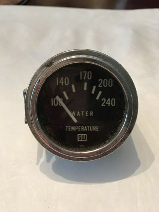 Vintage Sw Stewart Warner Gauge Temp Temperature Chrome 2 " 2 1/4 "