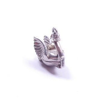 Vintage Charm Swan Lake Opens To Ballerina 925 Sterling Silver 2.  4g 4