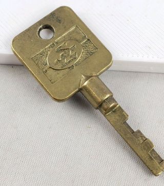 Vintage Sargent & Greenleaf S & G Brass Environmental Padlock Key 90 - Only Key 2
