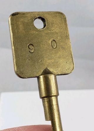 Vintage Sargent & Greenleaf S & G Brass Environmental Padlock Key 90 - Only Key 3