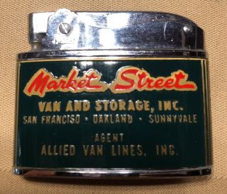 Vintage Advertising Flat Lighter Market Street Van And Storage,  Inc.