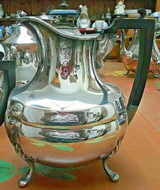 Stylish Vintage Silver Plated Walker & Hall Large Teapot & Coffee Pot Set