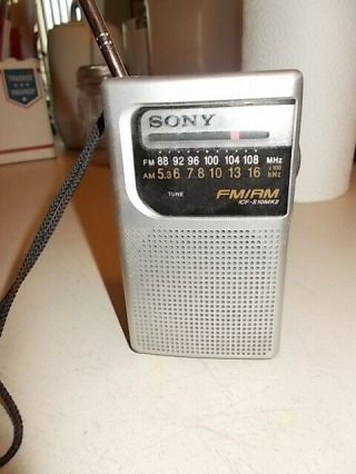 Vintage Sony Icf - S10mk2 Portable Radio Fm/am Silver Great
