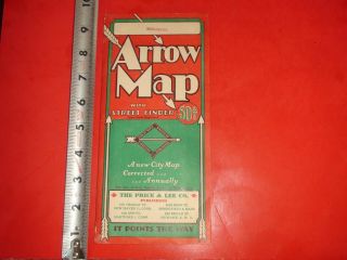 Hs762 Vintage Arrow Map Of Manchester Connecticut The Price & Lee Co