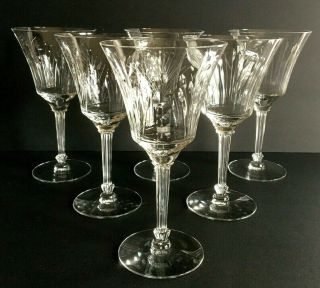 Vintage Tiffin Franciscan Elysia Etched Crystal Wine Or Water Goblets Set Of 6