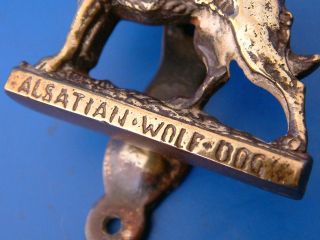 Vintage ' Alsation Wolf Hound ' Dog Brass Door Knocker - 2.  5 