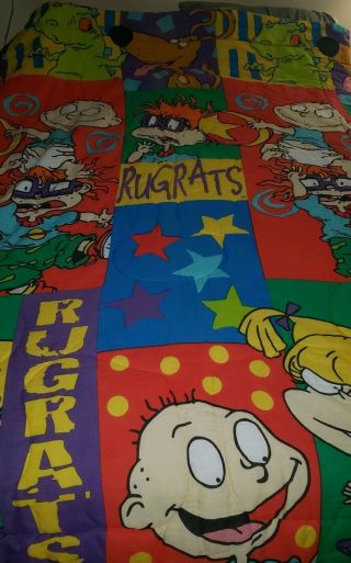 Vintage Rugrats Pickles Reptar Twin Bed Size Comforter 90s Nickelodeon 1996