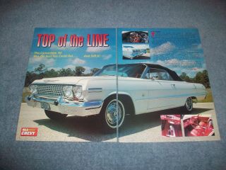 1963 Chevy Impala Ss Convertible Vintage Article " Top Of The Line " 409