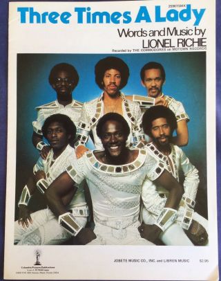 1970s Three Times A Lady Commodores Lionel Richie Vintage Pop Sheet Music