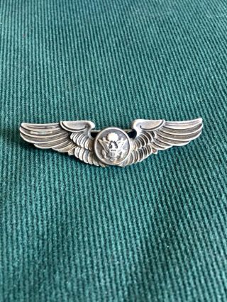 Vintage Ww Ii Sterling Silver Air Force Wings Pin Brooch Army Military