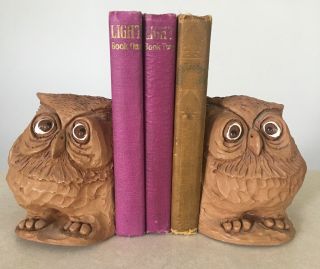 Vintage 1977 Dave Grossman Owl Bookends