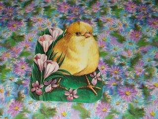 Vtg Dennison Easter Chick Die Cut Cardboard Decoration 7 " Rare Made In Usa