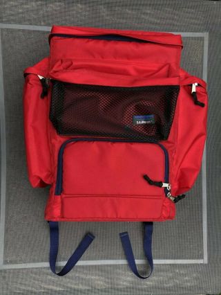 Vintage 80s Ll Bean Cooler Bag Ice Chest Back Day Pack Backpack Hike Camp Red