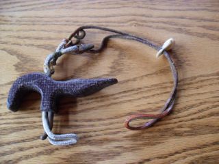 Vintage Rare Elk Tooth Bow Release Hand Carved Bow Release