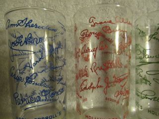 7 Vintage Earl Carroll ' s Hollywood Autographed Glasses/Tumblers ALL Different 3