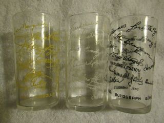 7 Vintage Earl Carroll ' s Hollywood Autographed Glasses/Tumblers ALL Different 4