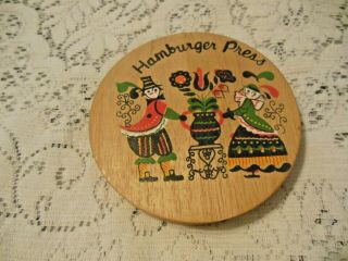 Vintage Wooden Bavarian Hamburger Press