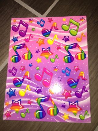 Vintage Lisa Frank Sticker Sheet S248 Music Note Star 6”