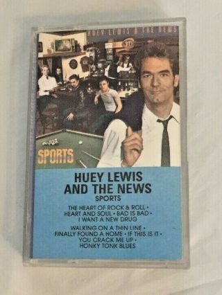 Vintage Huey Lewis And The News Cassette Tape.  ”sports”.  1983