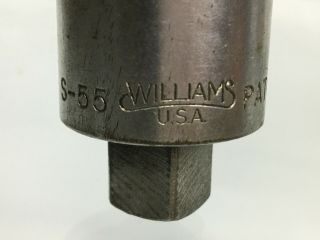 Vintage Williams Tools 1/2” Drive Torque Wrench Ratchet Socket Adapter S - 55