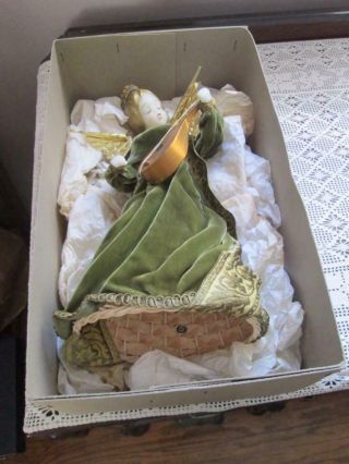 Vintage German Koestel Wax Angel Christmas Tree Topper Or Display Angel Figure 2