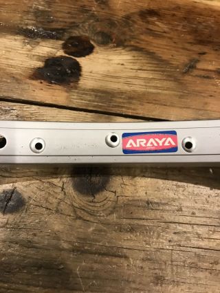 Vintage Araya 7x 26” Silver Dimpled Rim 26x1.  75 Alloy Bmx Cruiser 36h