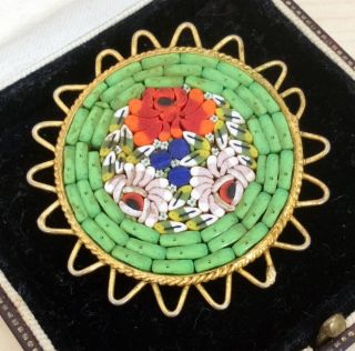 Vintage - Stunning 1950s Italian Micro Mosaic Flower Brooch