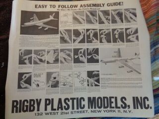 Vtg.  1960s Rigby Plastic Bakelite Pan Am Airlines Douglas Dc - 8 Jet Old Stock