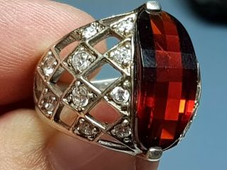 Extremely Rare Unique Vintage Silver Ring Rare Stones.  12,  4 Gr18 Mm