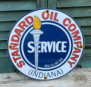 Vintage Standard Motor Oil Gasoline Porcelain Metal Station Pump Plate Sign