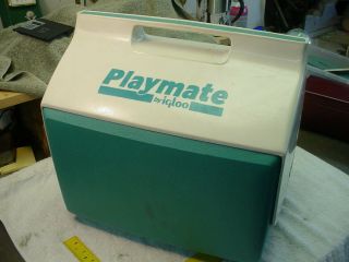 Vintage 1980 Cooler Playmate By Igloo Blue Large Size 14 " X 10 " X 14 " 16 Qt