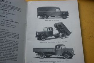 Bedford Instruction Book 30 - 40 Cwt Model K 2 - 3 Ton Model M Vintage Truck Van