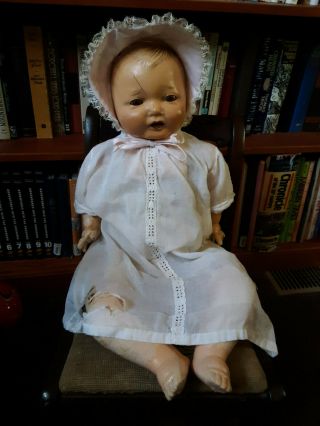 Creepy Vintage Doll - Haunted Halloween Prop - Estate Find