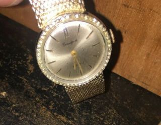 Vintage Crawford Ladies Wristwatch Oval Rhinestones 21 Jewels Watch Runs
