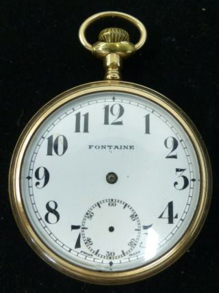 Antique Fontaine Gold Filled Pocket Watch 17 Jewels