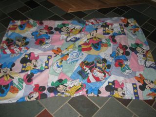 Vintage Walt Disney Minnie Mouse Twin Flat Sheet Fabric Great Images Colors 2