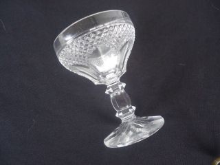 6 vintage crystal cut glass small champagne shaped sherry glasses 2