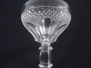6 vintage crystal cut glass small champagne shaped sherry glasses 4