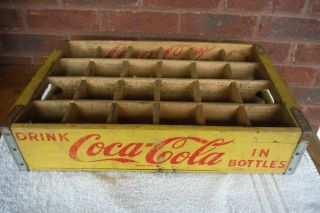 Vintage 1966 Wood Coke Coca Cola 24 Bottle Case Wooden Crate Chattanooga Tn.