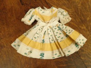 Vintage 50s Ideal P - 90 Toni Doll Dress Yellow W/flowers Cute