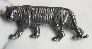 Vintage Silver Tiger Pin Cat