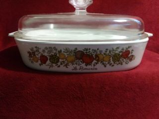 Vintage Corning Ware Le Romarin Spice Of Life 10 " Casserole Dish With Lid